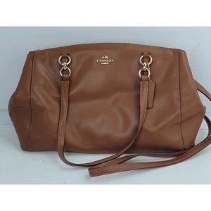 Coach Christie Carryall Purse Brown Leather Convertible Crossbody
